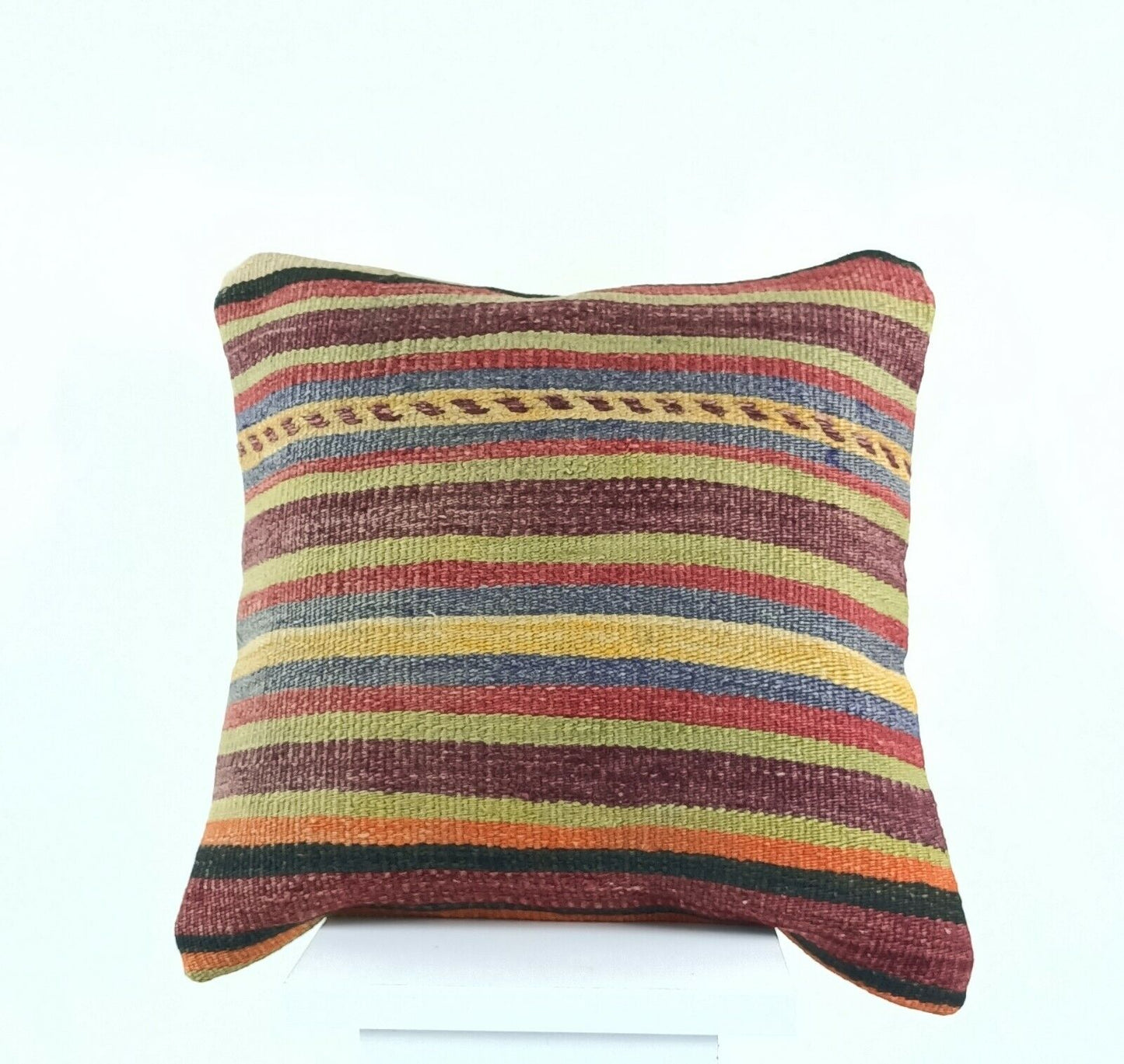 Oushak Kilim Pillow Cover 16x16 Handmade Anatolian Traditonal Wool Cushion A459