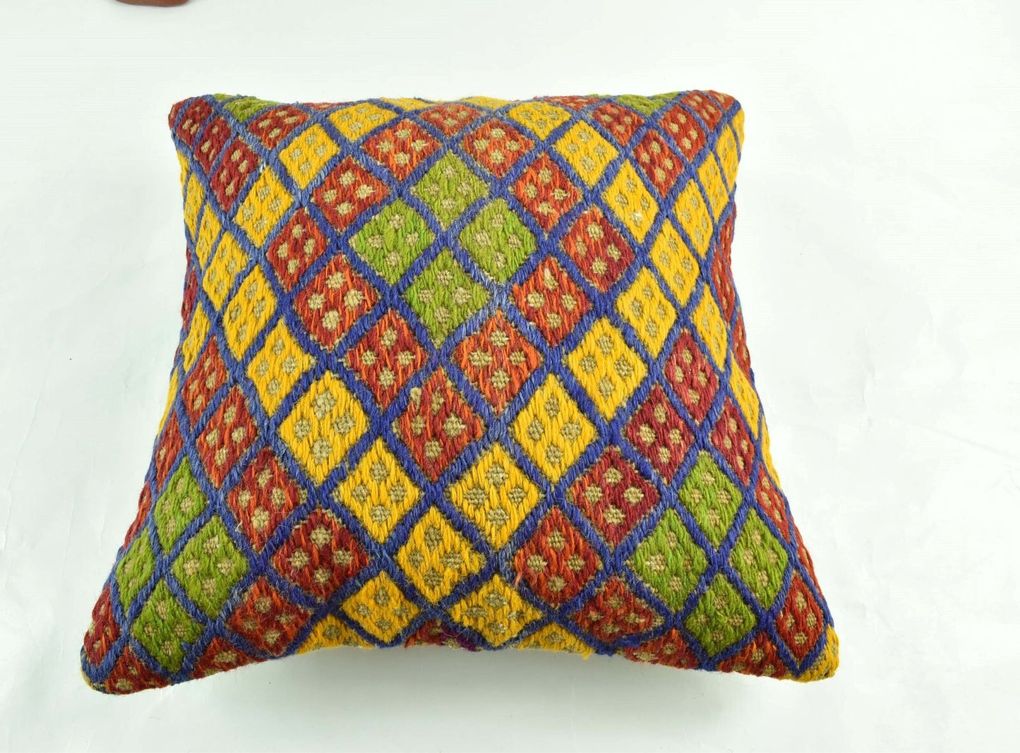 18"x18" Kilim Pillow Cover  Handmade Turkish Vintage Cushion Tribal Lumbar 2995