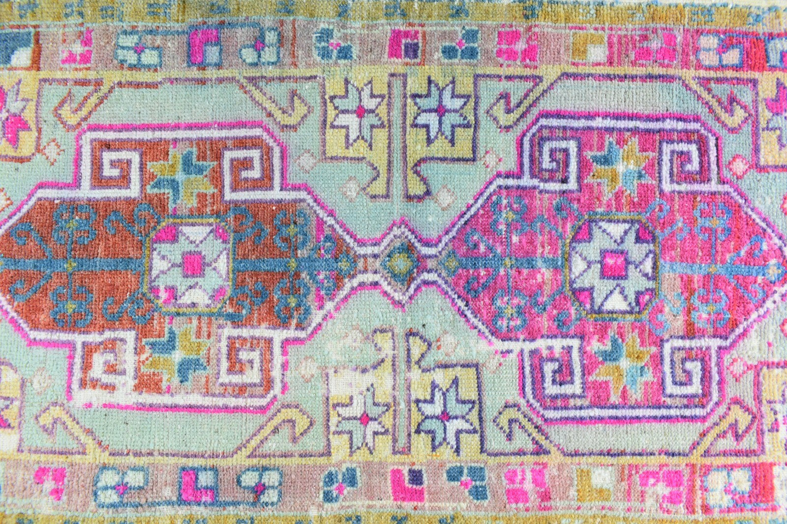 Anatolian Runner 3.3x1.7 ft Vintage Turkish Runner Oushak Runner Rug Y42