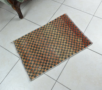 Turkish Runner 2.2x1.6 ft Runner Vintage Oushak Runner Small Faded Runner Y29