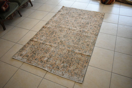 Vintage Oushak Rug 6.4x3.7 ft Turkish Floor Rug Faded Area Rug Oriental Rug U02