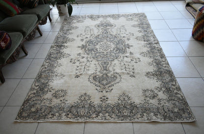 Large Oushak Rug 8.7x5.3 ft Vintage Rug Faded Turkish Rug Living Room Carpet B03