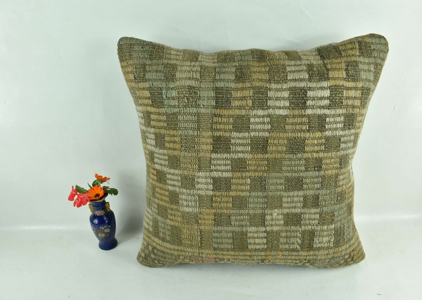20x20 Kilim Pillow Cover Handmade Vintage Oushak Kilim Cushion Cover A1920