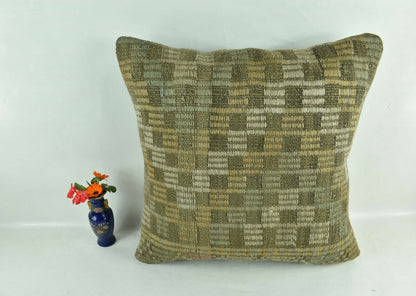 20x20 Kilim Pillow Cover Handmade Vintage Oushak Kilim Cushion Cover A1920