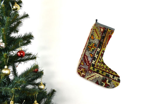 Kilim Christmas Stocking Vintage Rug Stocking Ethnic Decorative Xmas Socks S749