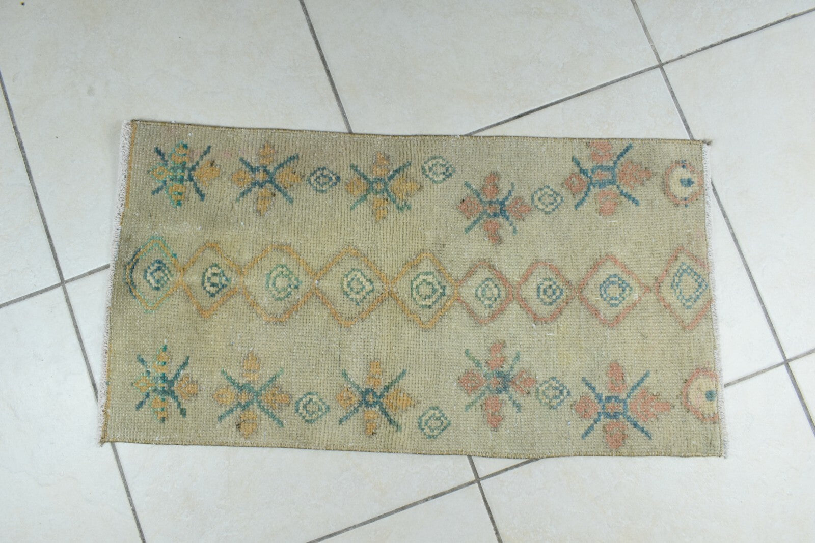 Anatolian Runner 2.5x1.3 ft Vintage Turkish Runner Oushak Runner Rug Y44