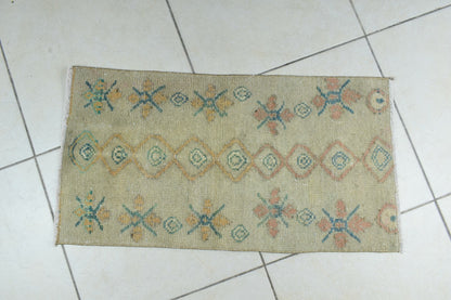 Anatolian Runner 2.5x1.3 ft Vintage Turkish Runner Oushak Runner Rug Y44