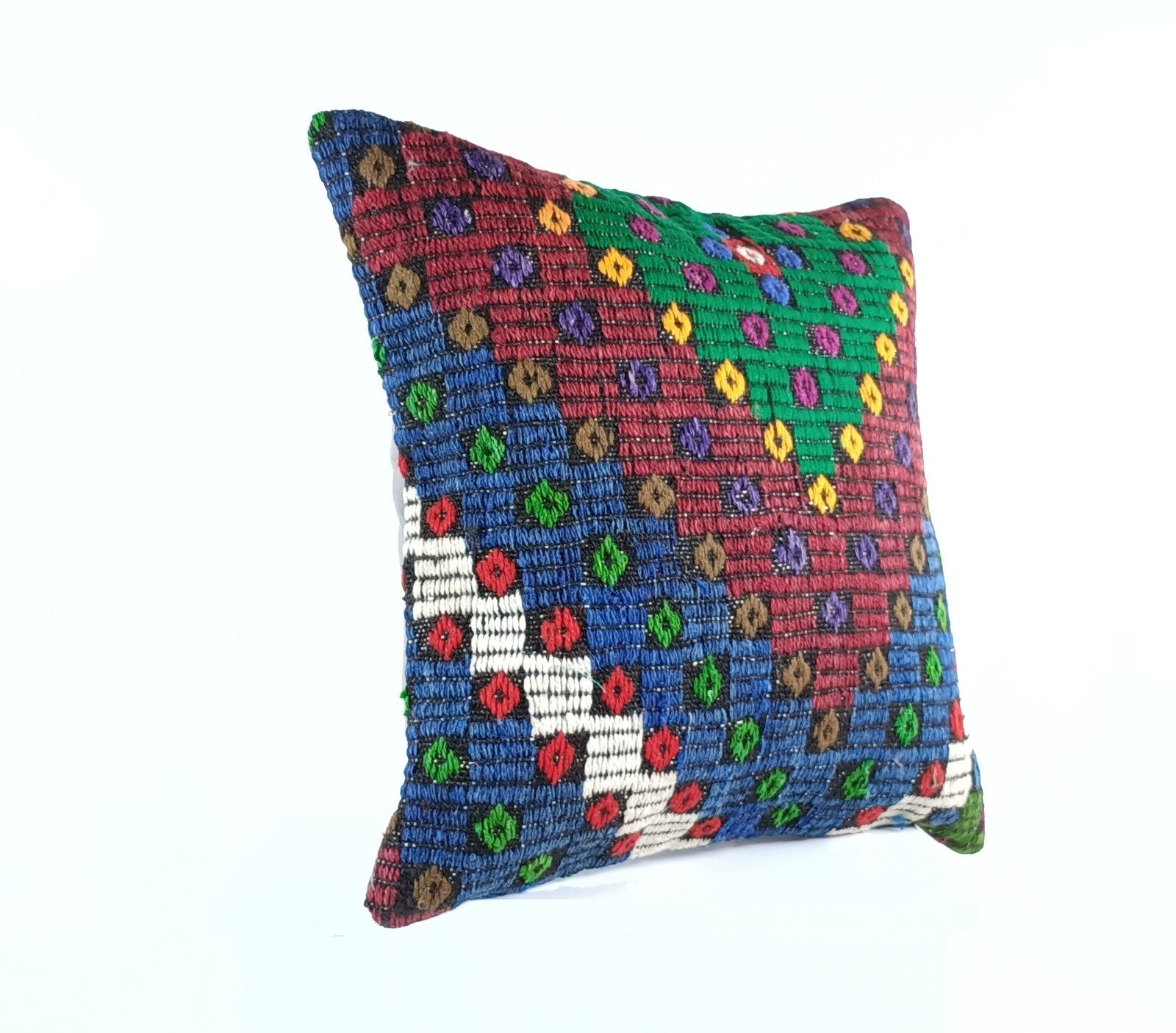 18"x18" Kilim Pillow Cover  Handmade Turkish Vintage Cushion Tribal Lumbar E1390
