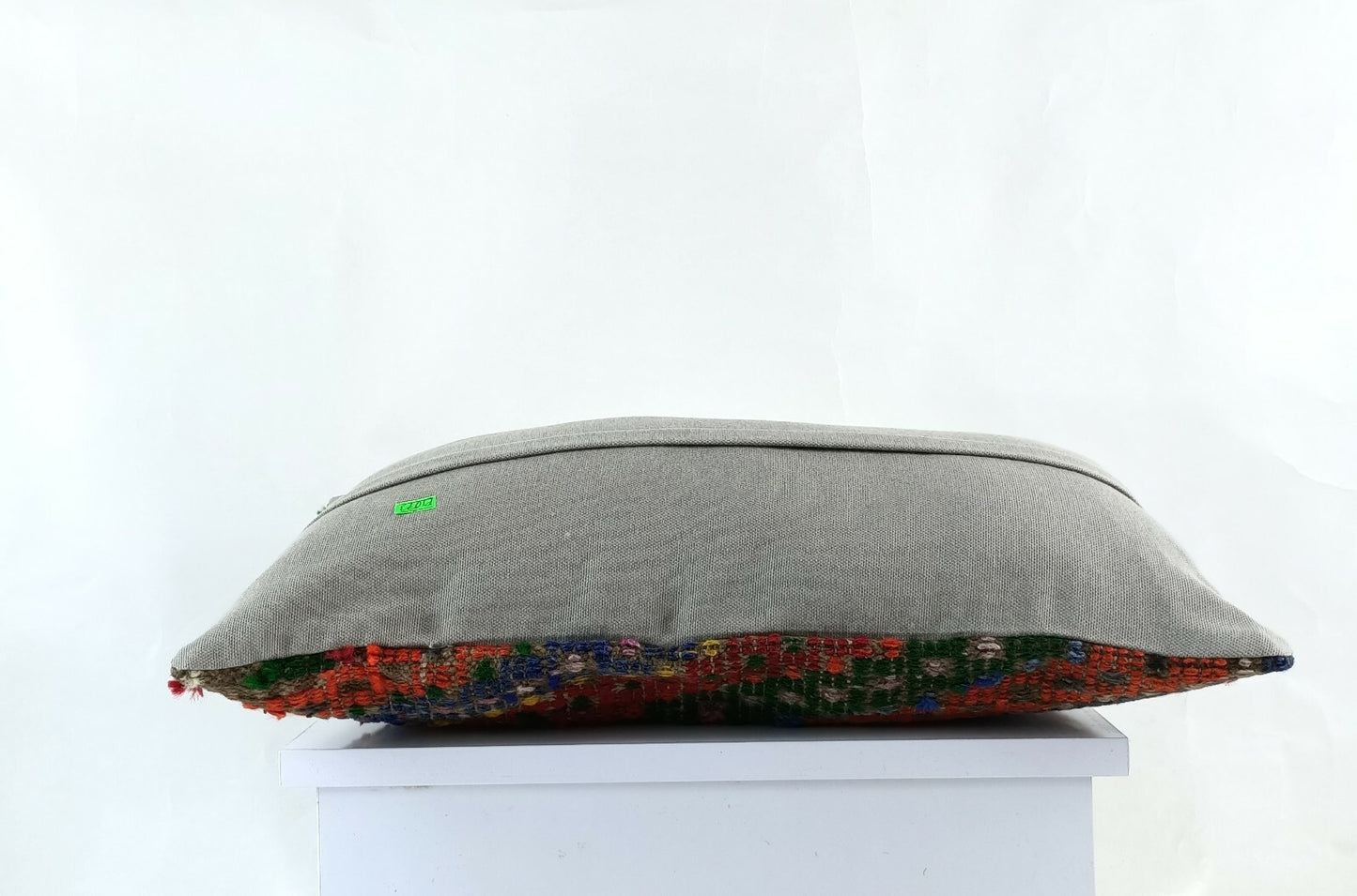 Kilim Pillow Cover 12x20 Handmade Turkish Rug Boho Ethnic Lumbar Cushion E1073