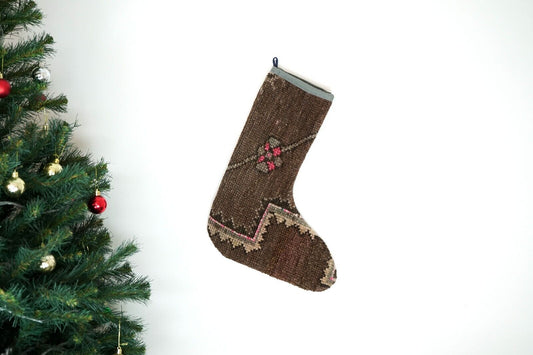 Kilim Christmas Stocking Vintage Rug Stocking Ethnic Decorative Xmas Socks S497