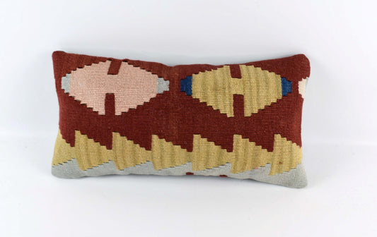 Turkish Cushion Cover 8"x16" Handmade Vintage Boho Ethnic Throw Pillow Case 4454