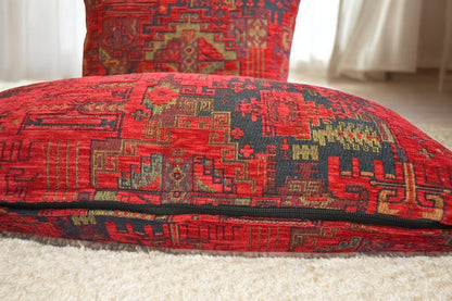 2 pcs/set Kilim Design Fabric Pillow Cover  Ethnic Lumbar Cushion with Insert