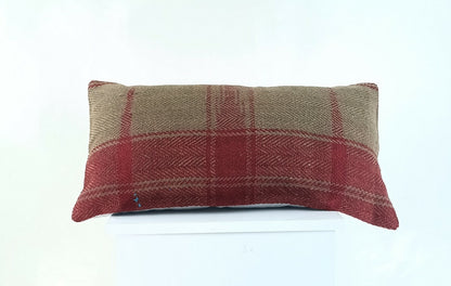 Kilim Pillow Cover 12x24 Traditional Oushak Rug Wool Throw Lumbar Cushion A939