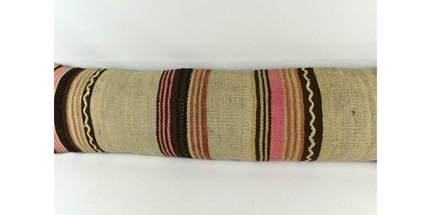 12x48 Vintage Rug Pillow Cover Handwoven Kilim Lumbar Pillow Cover 4056