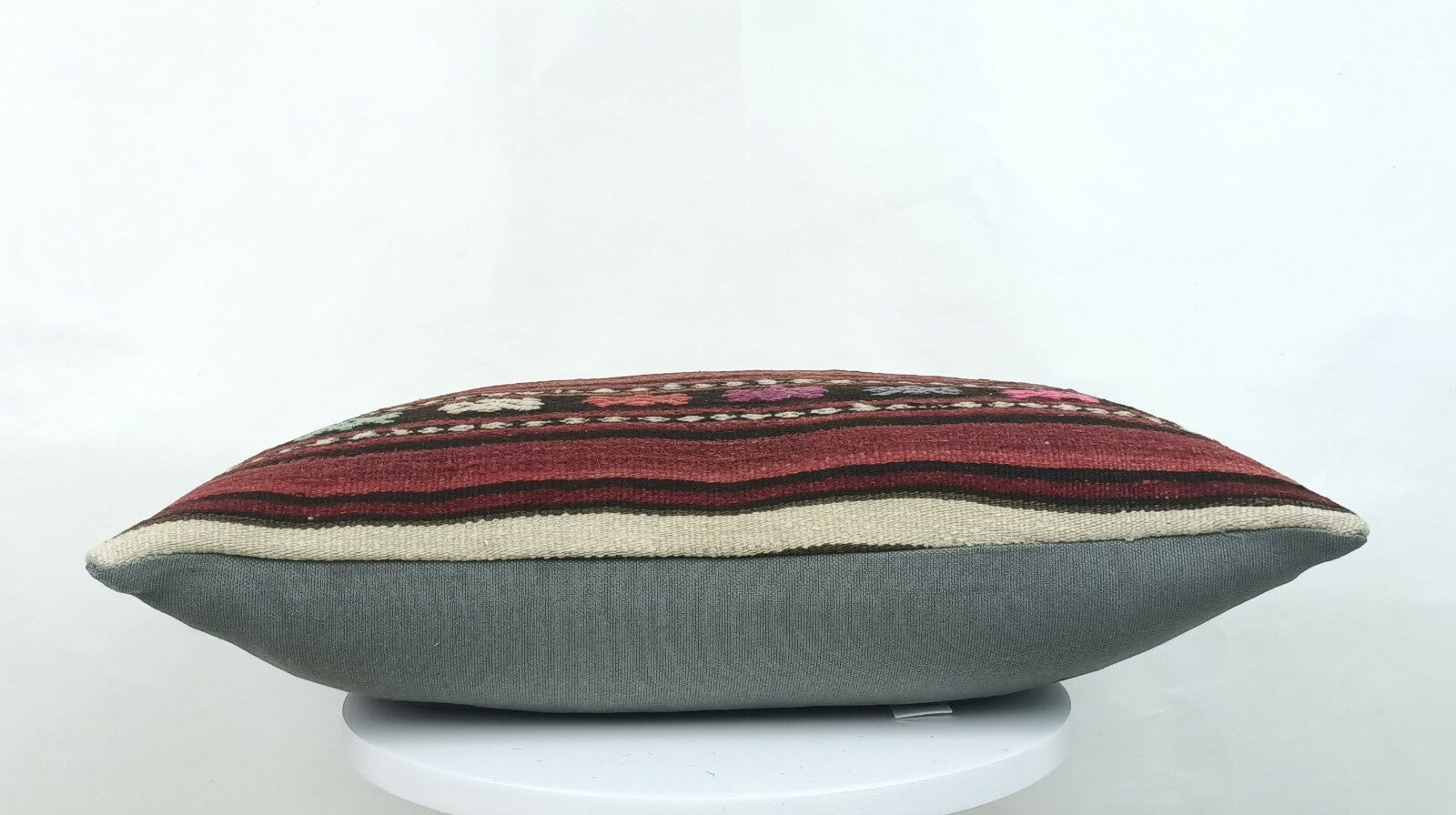 Kilim Lumbar Cushion Cover 12x20 Anatolian Ethnic Handmade Rug Pillow Case A263