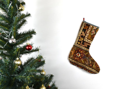 Kilim Christmas Stocking Vintage Rug Stocking Ethnic Decorative Xmas Socks S654