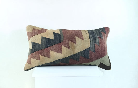 Home Decorative Handmade 12x24 Tribal Vintage Turkish Kilim Pillow Cover 2267