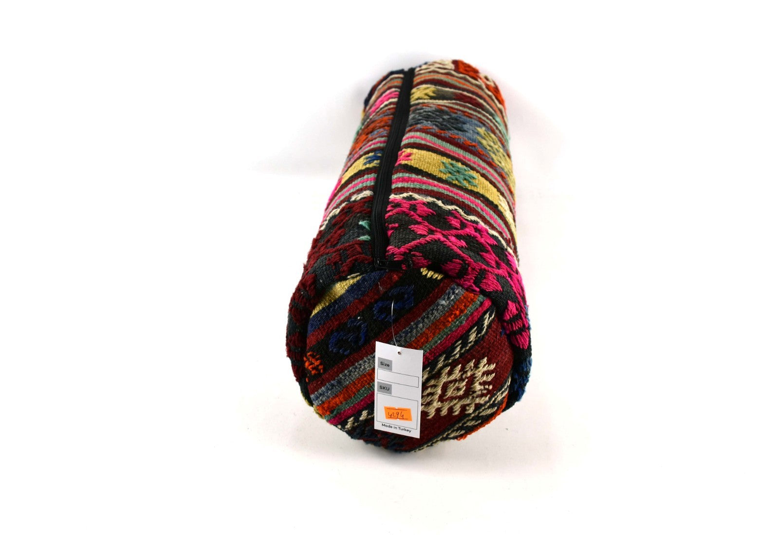 Kilim Bolster Pillow Cover 8x20 in Tribal Vintage Turkish Carpet Bolster Cushion