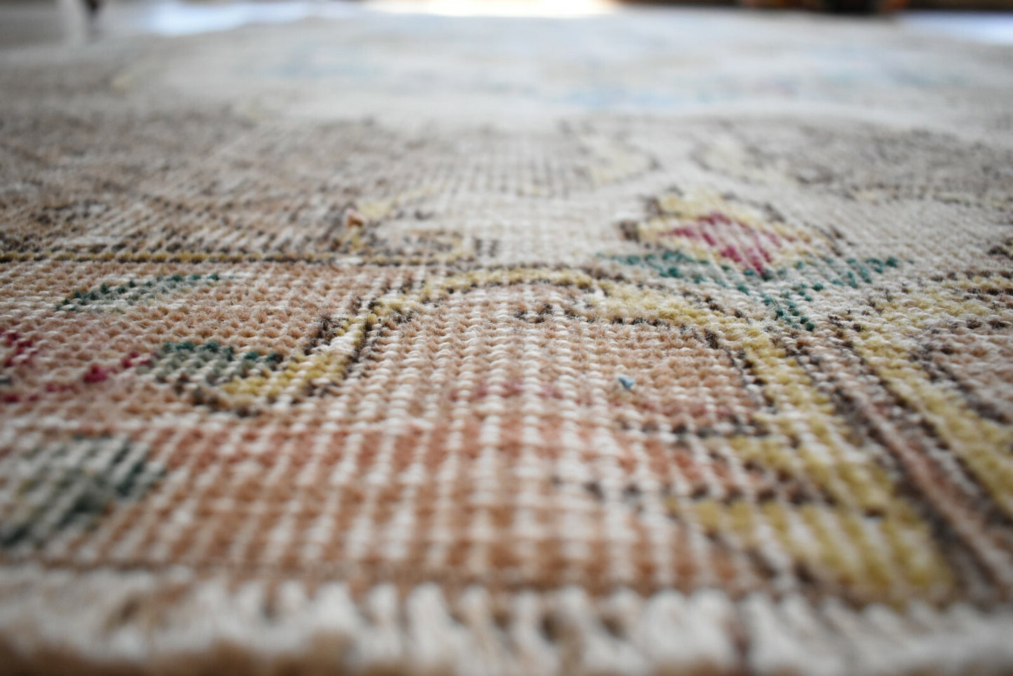 Vintage Oushak Rug 6.3x3.7 ft Turkish Floor Rug Faded Area Rug Oriental Rug U01