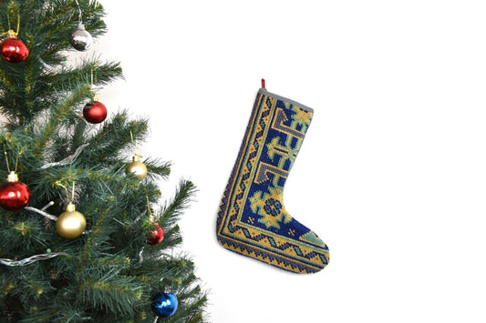 Kilim Christmas Stocking Vintage Rug Stocking Ethnic Decorative Xmas Socks S867