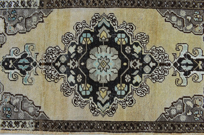 Turkish Runner 3.4x1.7 ft Mini Anatolian Rug Vintage Runner Turkish Runner Y110