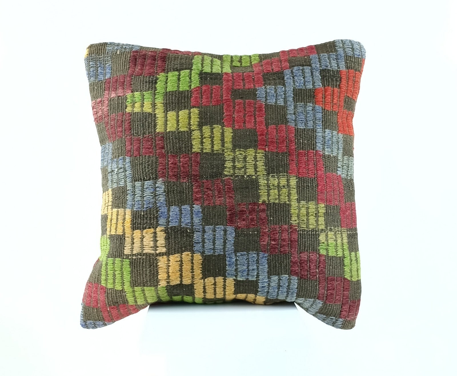18"x18" Kilim Pillow Cover  Handmade Turkish Vintage Cushion Tribal Lumbar 2356