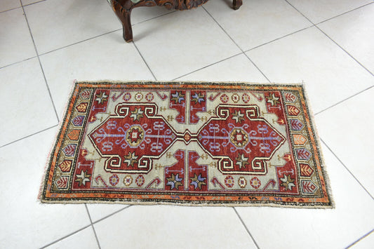 Turkish Runner 3.2x1.7 ft Runner Vintage Oushak Runner Small Faded Runner Y28