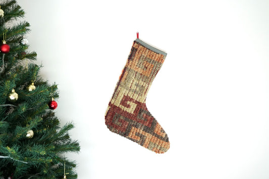 Kilim Christmas Stocking Vintage Rug Stocking Ethnic Decorative Xmas Socks S525