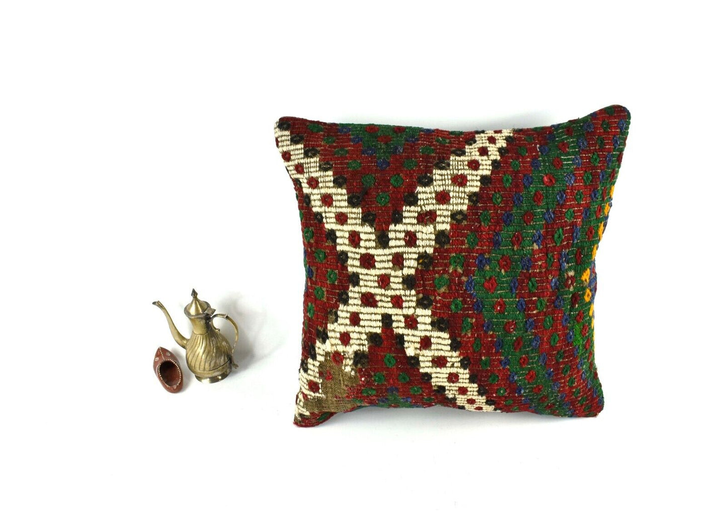 20x20 Kilim Pillow Cover Handmade Vintage Oushak Kilim Cushion Cover 3556