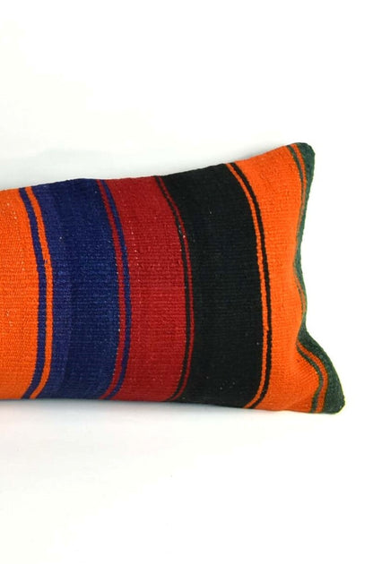 Kilim Pillow Cover 12x48 Vintage Handwoven Long Lumbar Pillow Cover  A2187