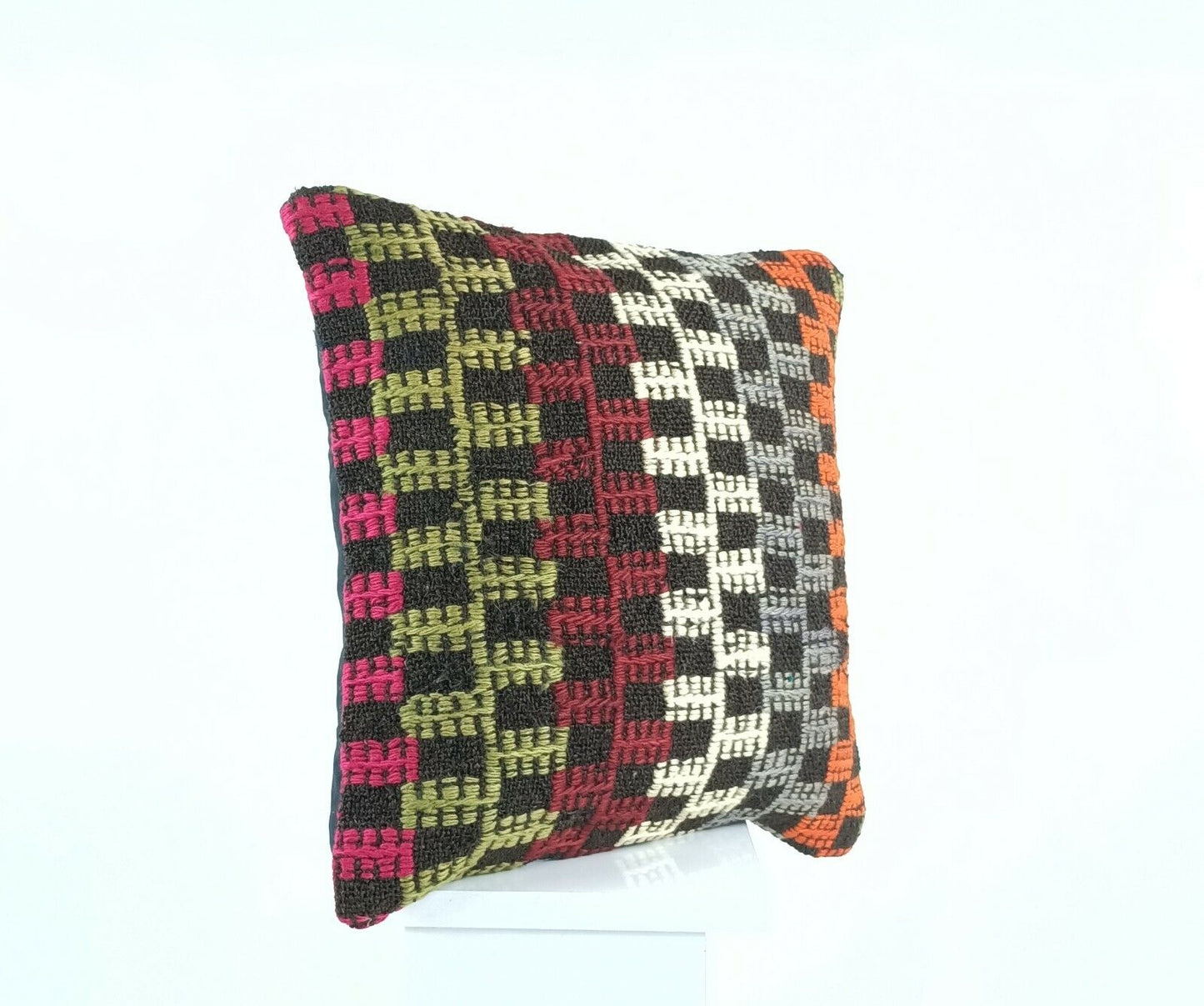 Kilim Pillow Cover 16x16 in Handmade Turkish Sofa Couch Wool Boho Cushion  A462