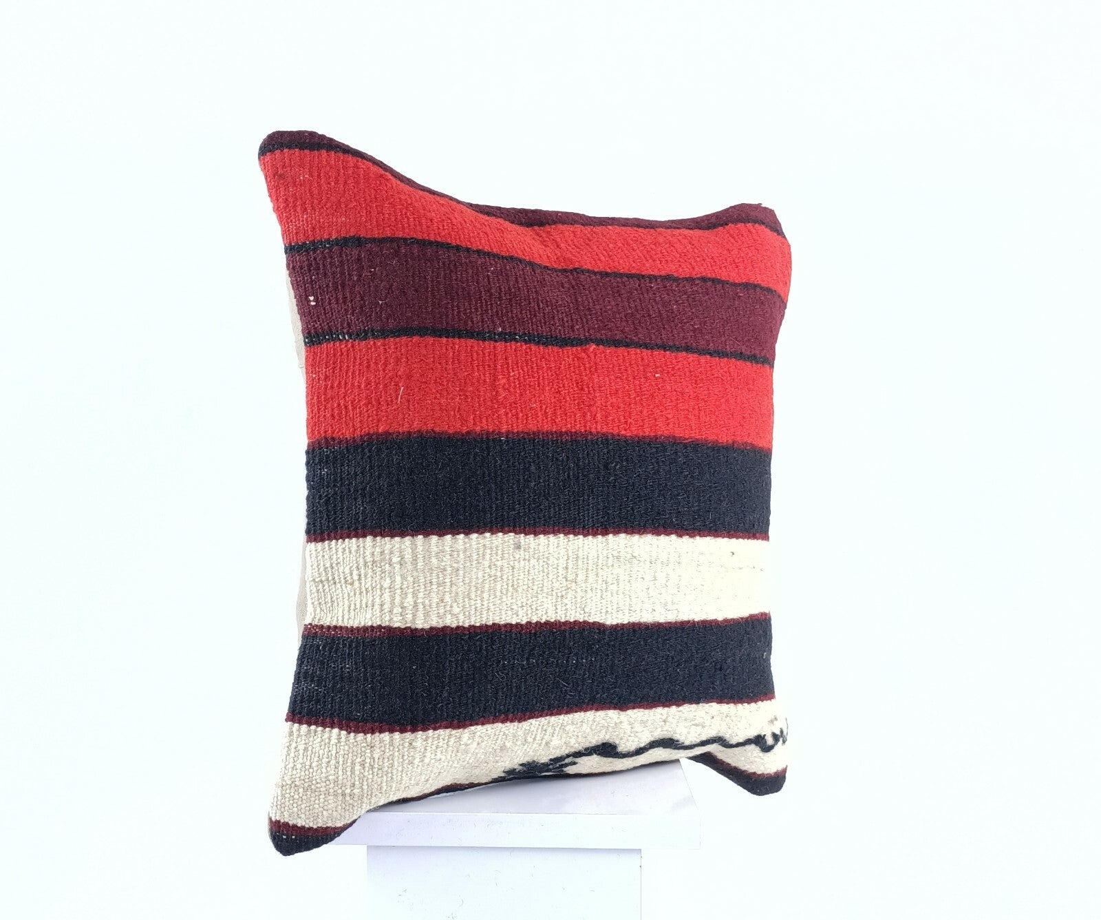  Turkish Kilim Pillow Cover 16x16 Home Decorative Wool Oushak Rug Cushion A521