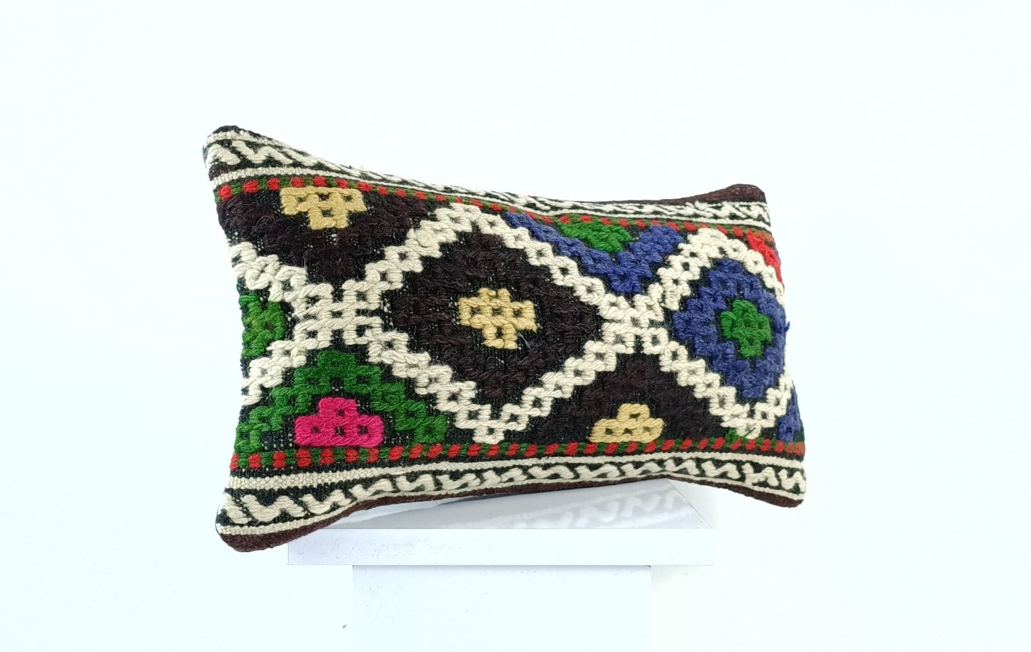 Turkish Cushion Cover 8"x16" Handmade Vintage Boho Ethnic Throw Pillow Case 1873