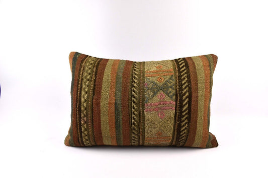 16x24 Kilim Pillow Cover Handmade Vintage Anatolian Lumbar Cushion Cover 4777