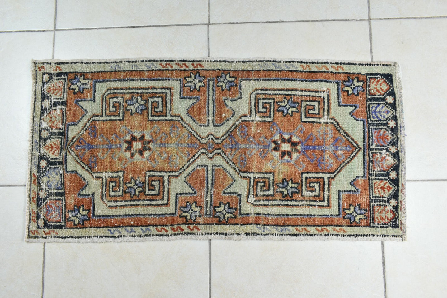 3.1x1.4 ft Anatolian Runner Small Vintage Rug Oushak Runner Mini Turkish Rug Y81