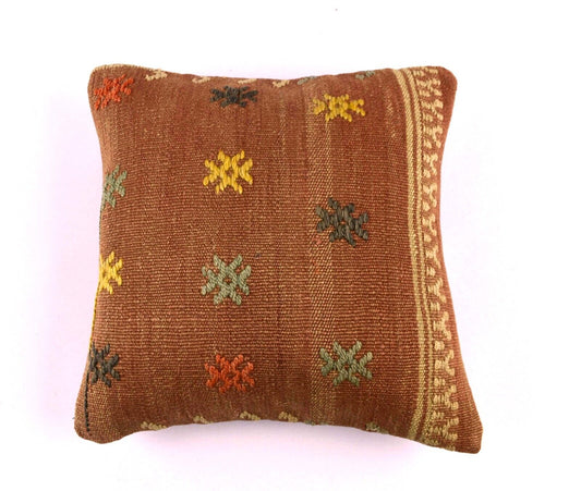 16x16 Ethnic Vintage Turkish Rug Pillow Cover Home Decorative Boho Cushion 4555