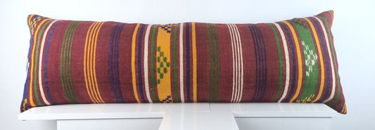 Extra Large Kilim Pillow Cover 16x48 Handmade Ethnic Boho Oriental Lumbar A1577