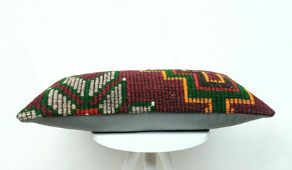 Ethnic Handmade Kilim Cushion Cover 12x24 Home Decorative Lumbar Pillow  E407