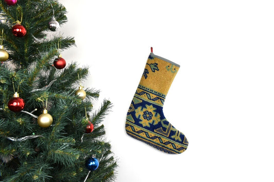 Kilim Christmas Stocking Vintage Rug Stocking Ethnic Decorative Xmas Socks S964