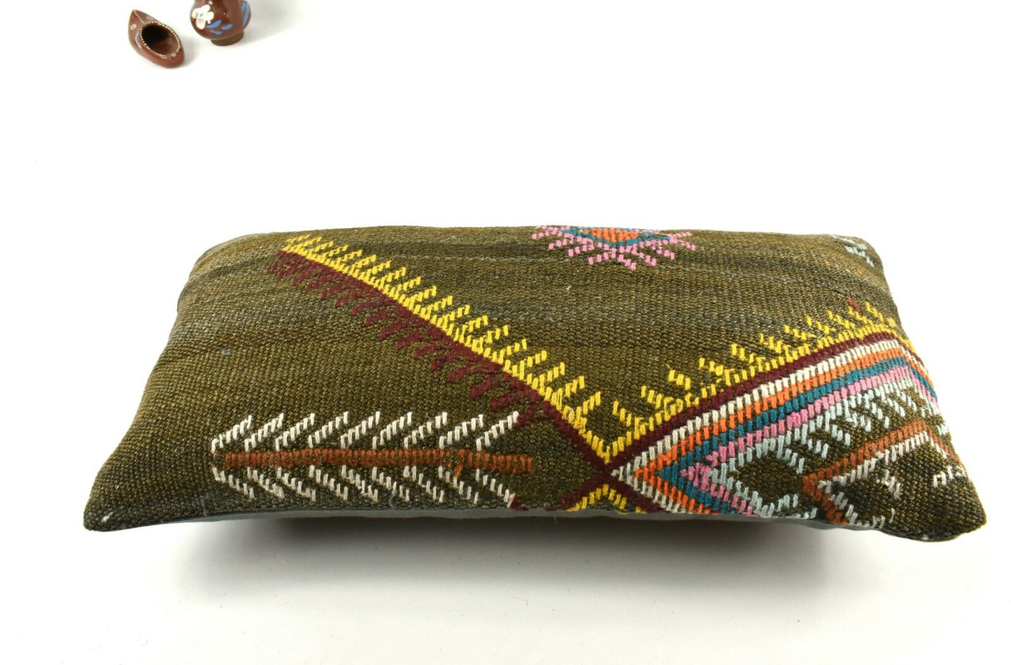 Kilim Lumbar Pillow Cover 10x20 Decorative Handmade Sofa Couch Cushion A2735