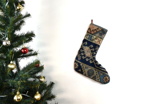 Kilim Christmas Stocking Vintage Rug Stocking Ethnic Decorative Xmas Socks S773