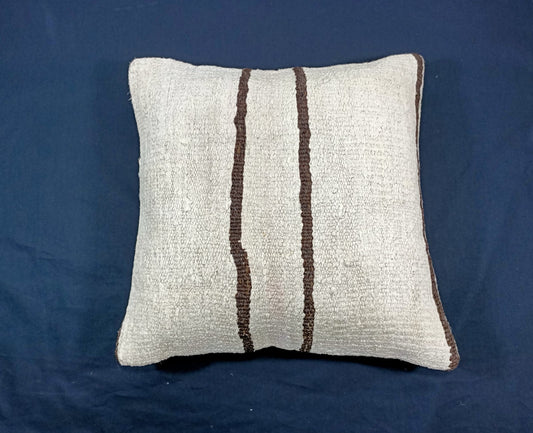 Kilim Pillow Cover 18x18 Handmade Turkish Ethnic Vintage Lumbar Cushion E112