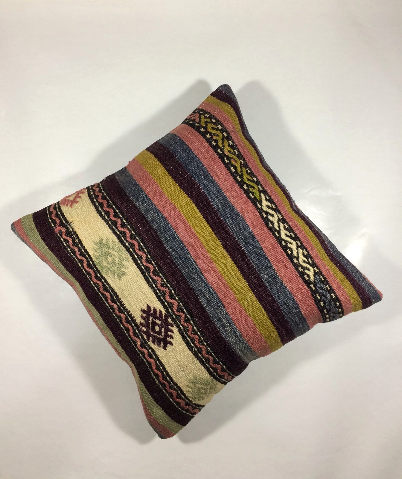 18"x18" Kilim Pillow Cover  Handmade Turkish Vintage Cushion Tribal Lumbar 658