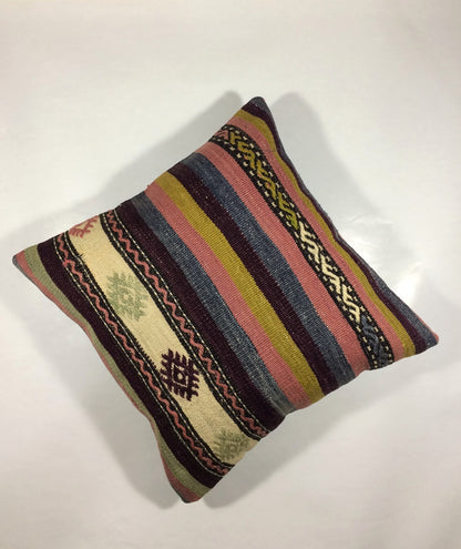 18"x18" Kilim Pillow Cover  Handmade Turkish Vintage Cushion Tribal Lumbar 658