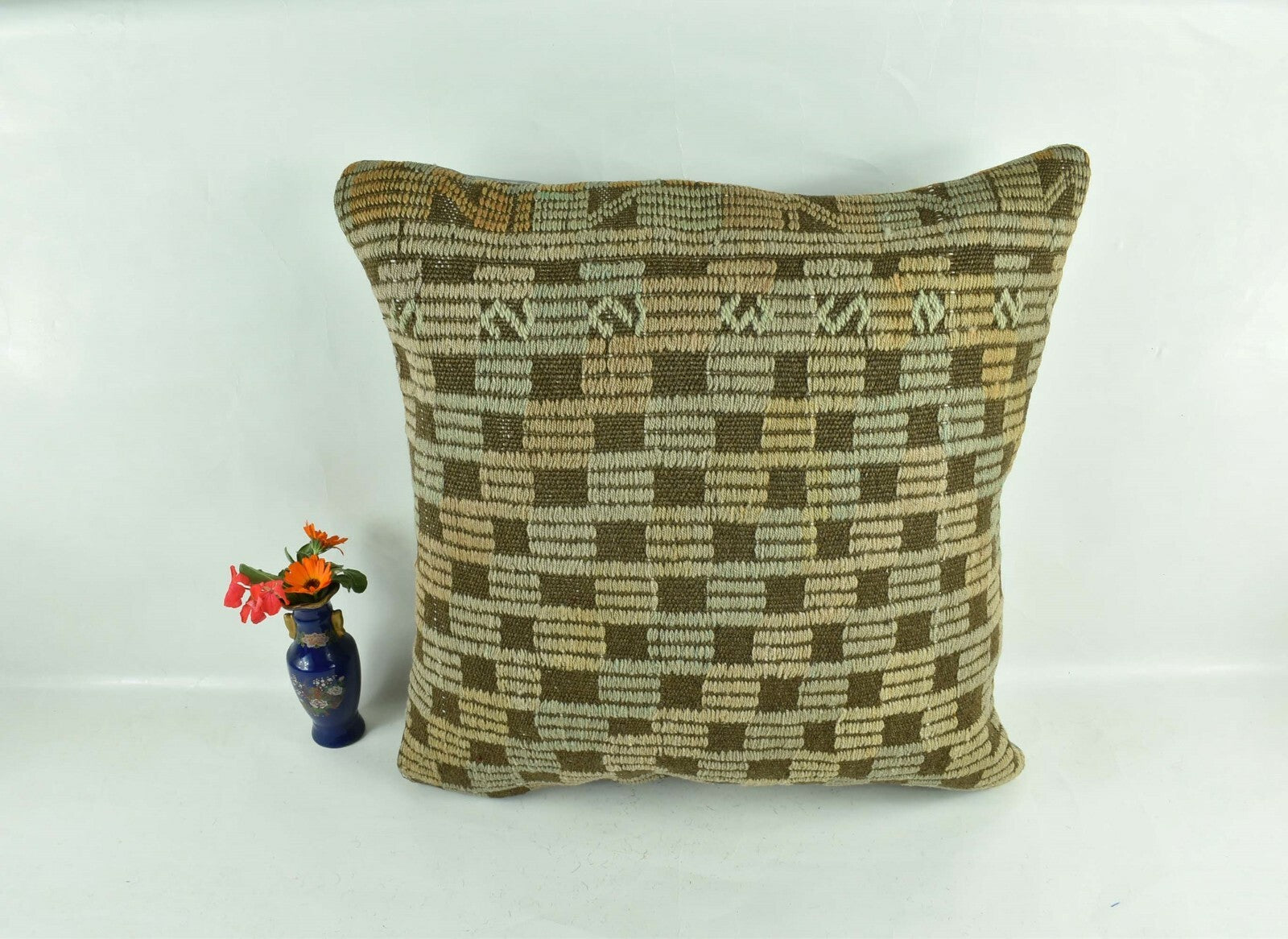 Kilim Pillow Cover 20x20 Home Decorative Handmade Ethnic Oushak Rug Pillow A1880