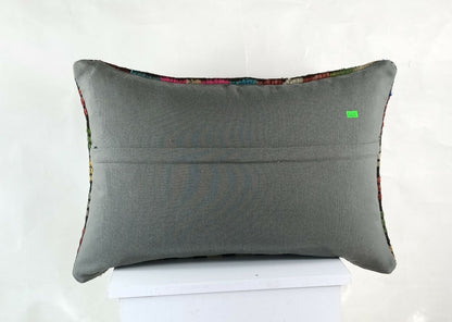 Large Kilim Pillow Cover 16x24 Handmade Turkish Carpet Throw Cushion Case E1233