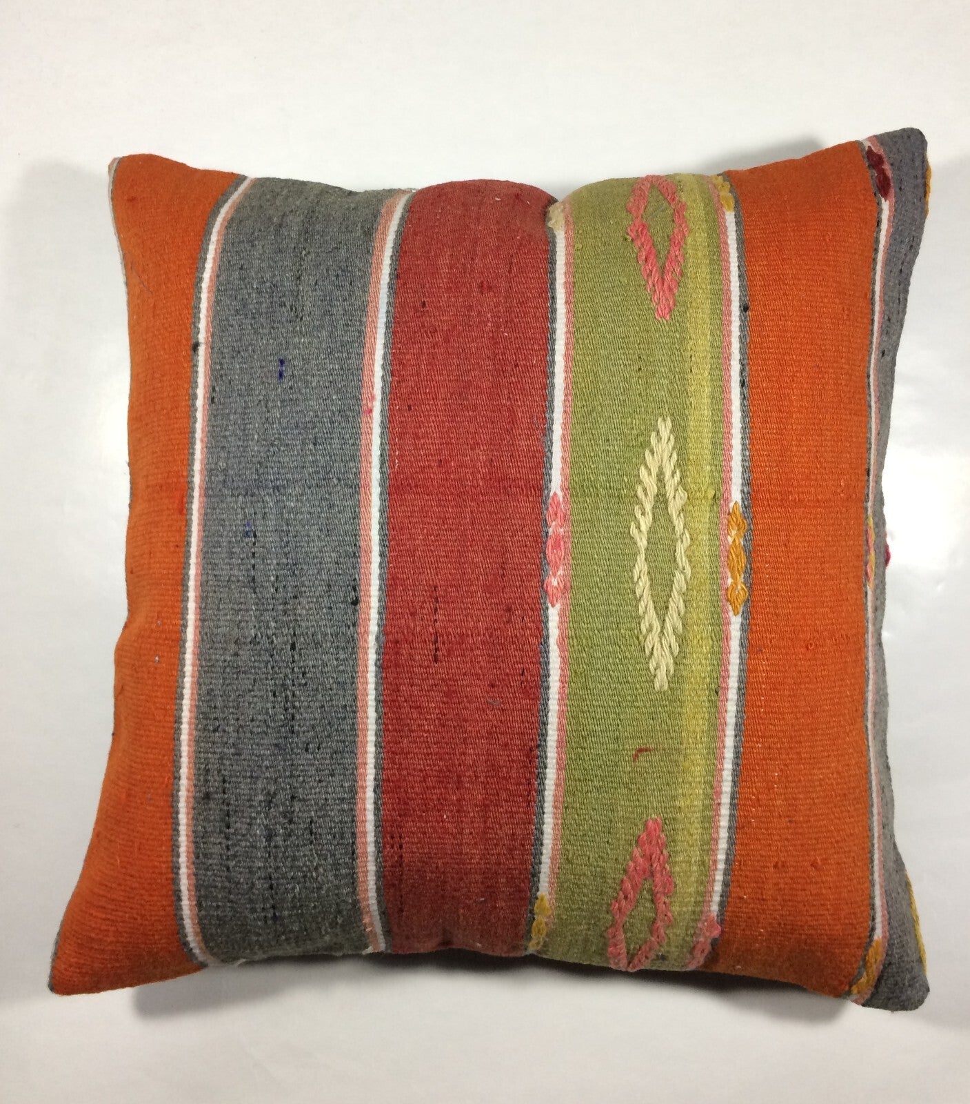 18"x18" Kilim Pillow Cover  Handmade Turkish Vintage Cushion Tribal Lumbar 739