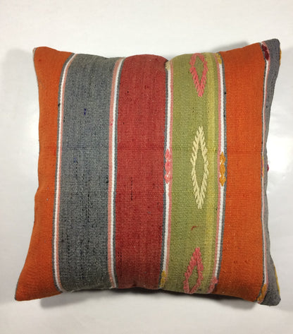 18"x18" Kilim Pillow Cover  Handmade Turkish Vintage Cushion Tribal Lumbar 739