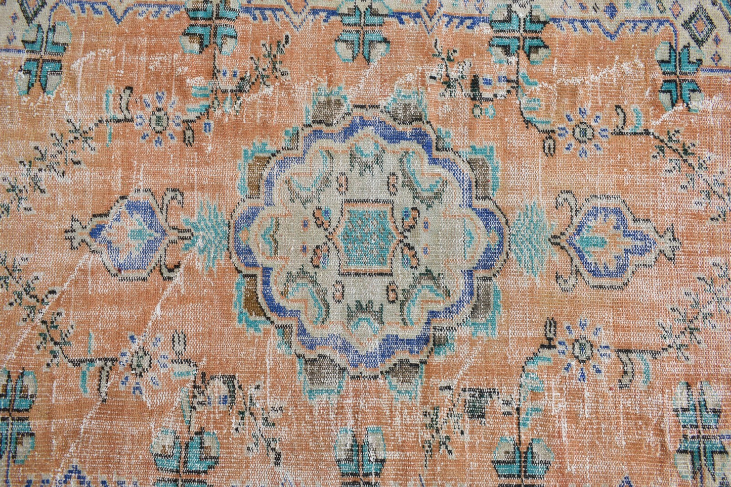 Large Turkish Rug 8.8x5.5 ft Vintage Rug Faded Oushak Rug Living Room Carpet B20