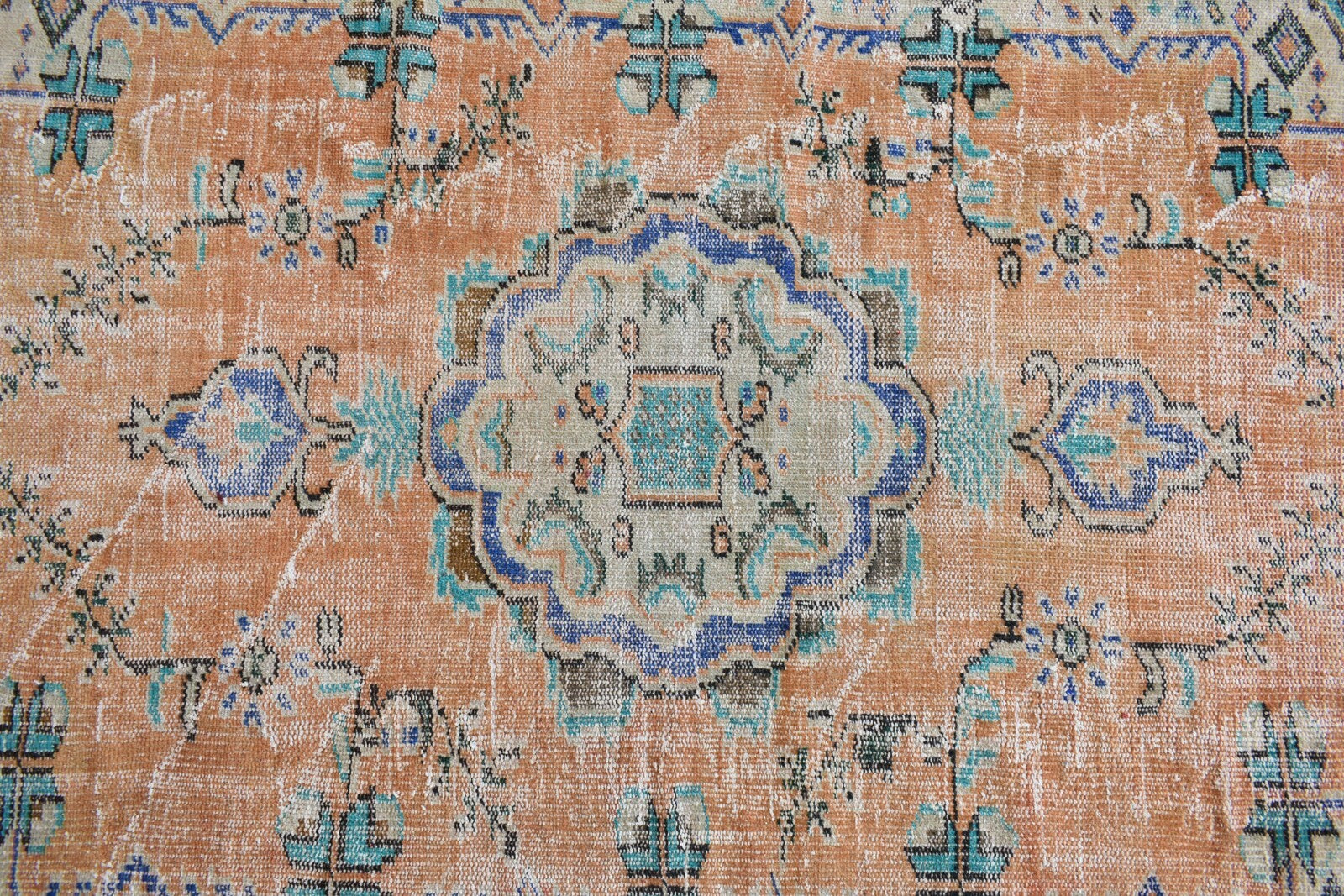 Large Turkish Rug 8.8x5.5 ft Vintage Rug Faded Oushak Rug Living Room Carpet B20